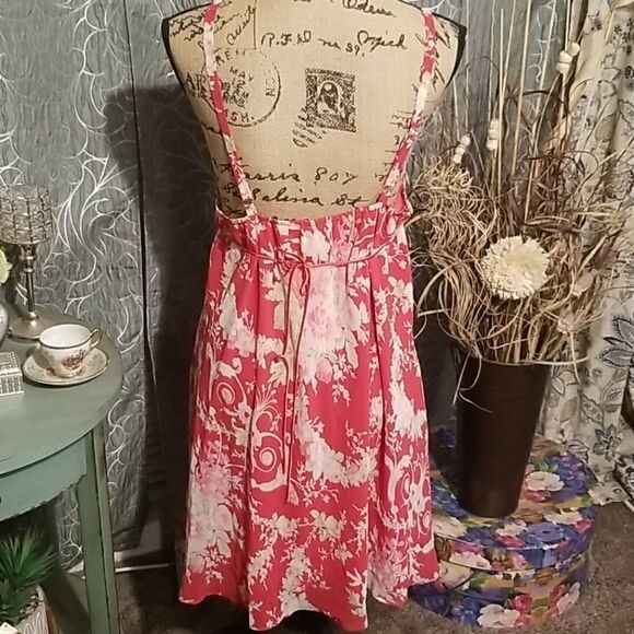 Oscar De La Renta Pink Label Red floral Teddy Size - Picture 5 of 6